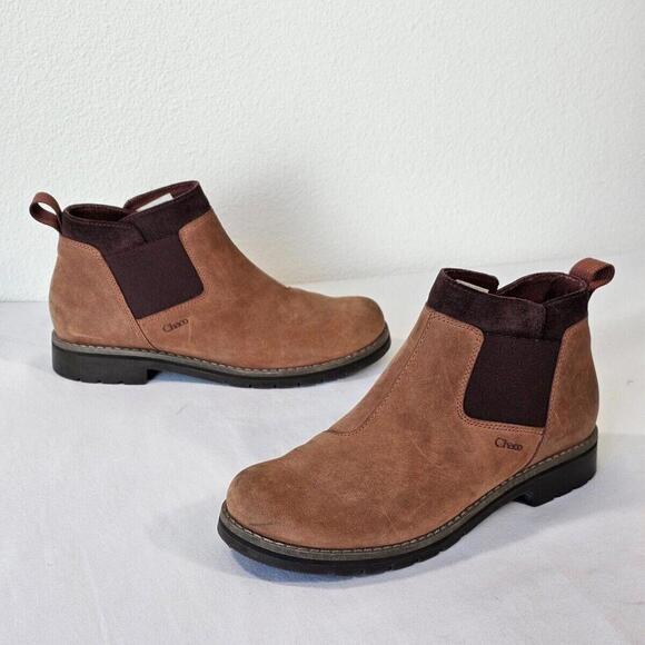 Chaco Womens Cataluna Explorer Chelsea Mahogany Leather Boot Size US 7 EU 38 - Picture 1 of 11